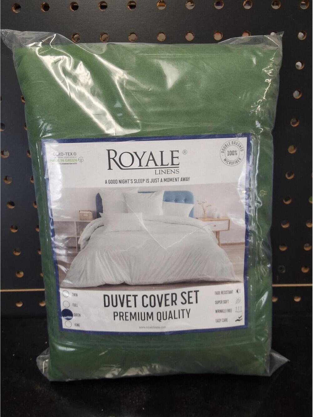 New Premium Hunter Green Microfiber Duvet Cover Set - Queen